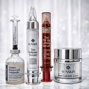 Sunskin Complete  Set Includes: PDRN Stem Cell Ampoule Stem Cell EGF Cream Tox Volume Serum Tox Fill Up Lifting Serum